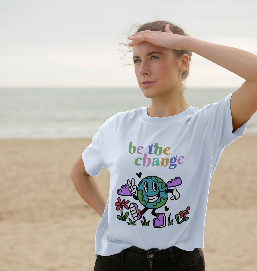 Organic Cotton Graphic T Shirt Be The Change