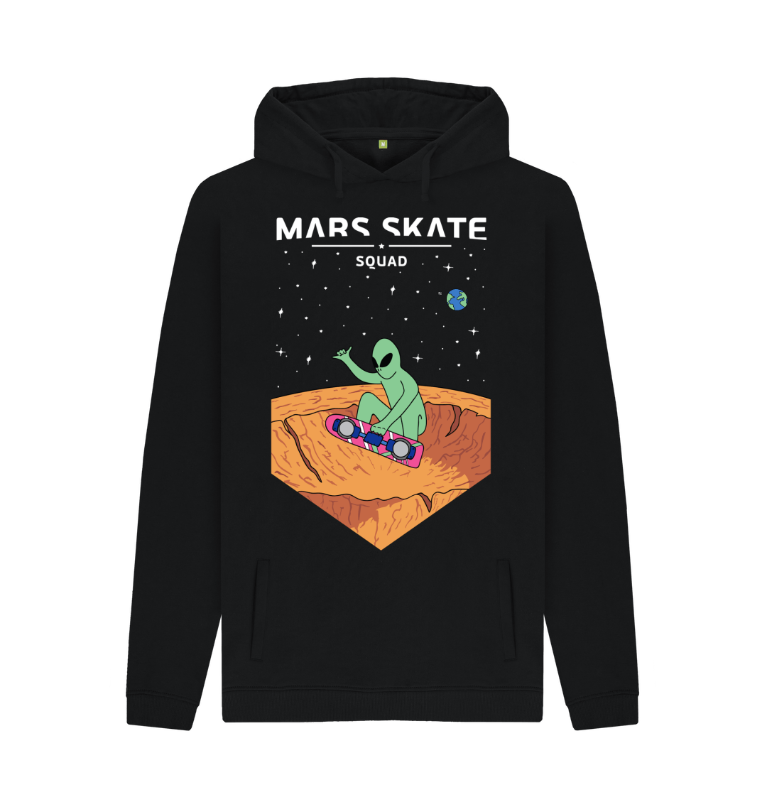 Mars Skate Squad Skater Streetwear Hoodie Black