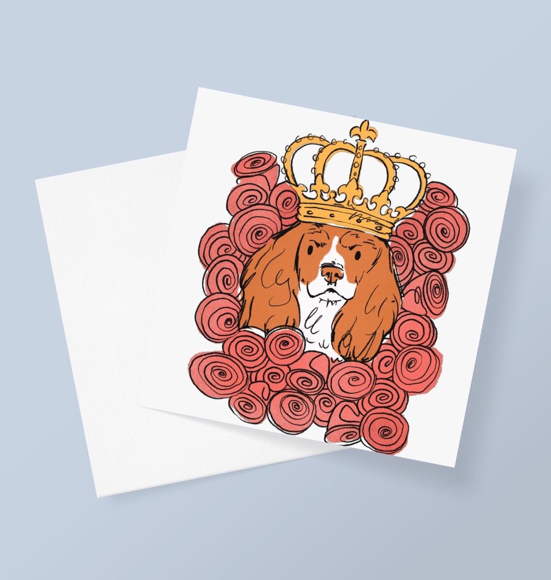 King Charles Dog Greetings Card