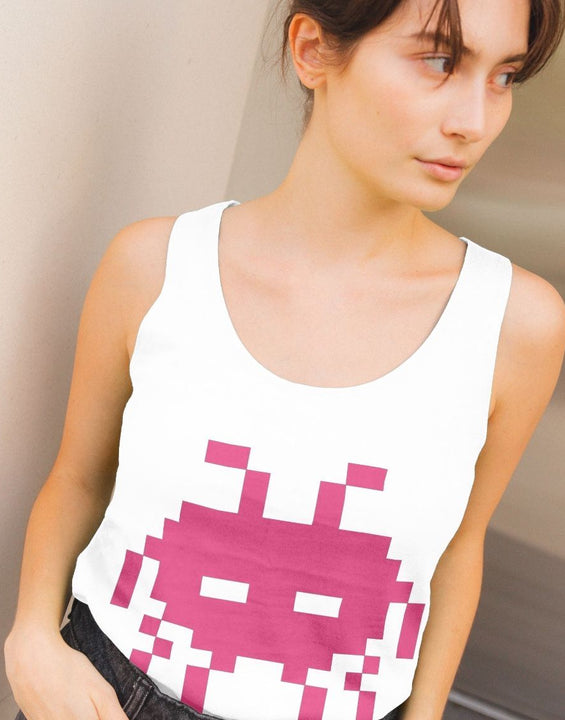 80s Retro Gamer Organic Cotton Sleeveless T Shirt