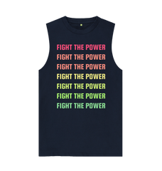 Organic Graphic Vest Fight The Power Navy Blue