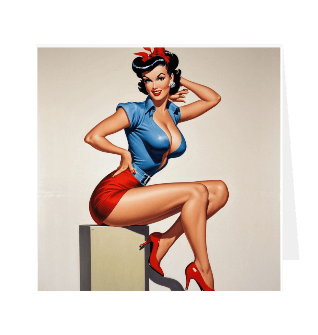 Rockabilly Pin Up Greetings Card