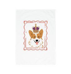 Royal Corgi Organic Cotton Tea Towel White One Size