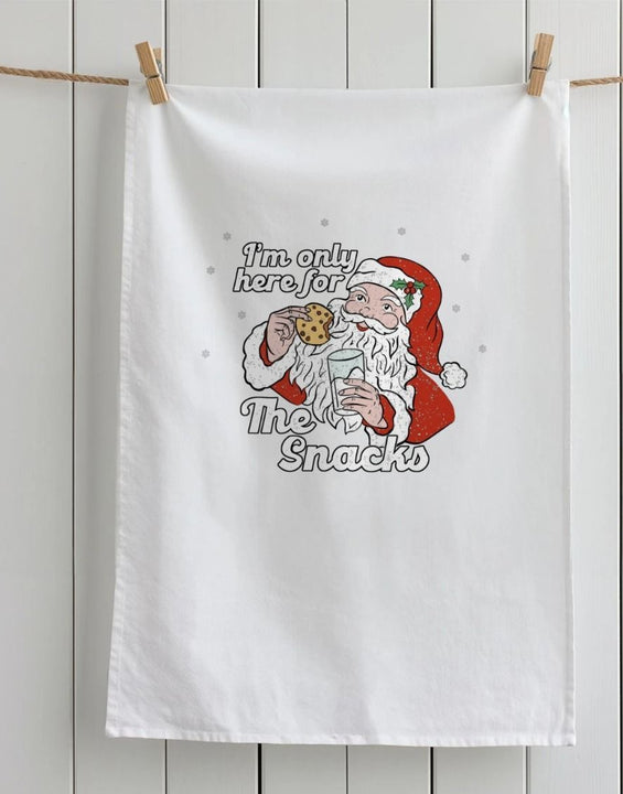 Funny Father Christmas Organic Tea Towel