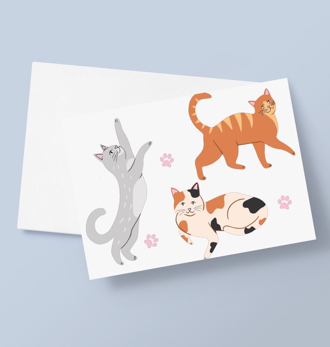 Playful Cats Greetings Card