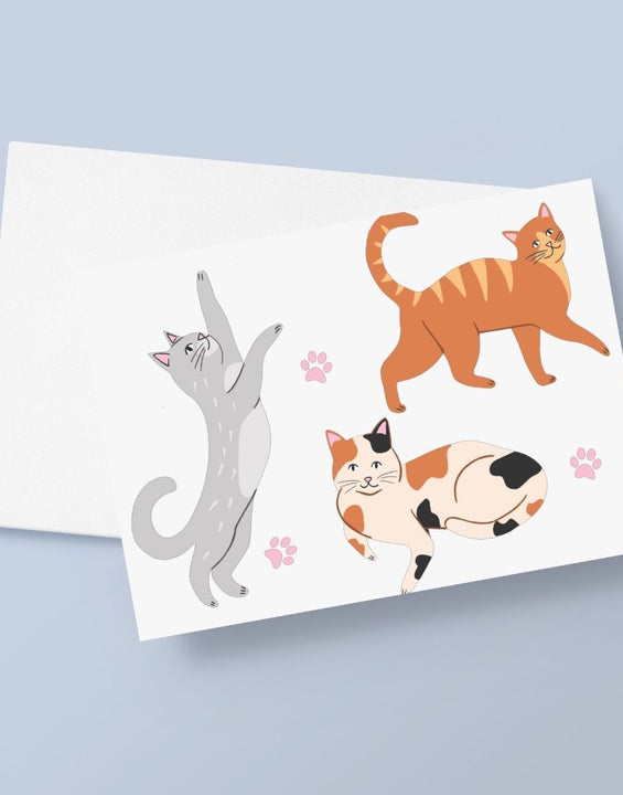 Playful Cats Greetings Card