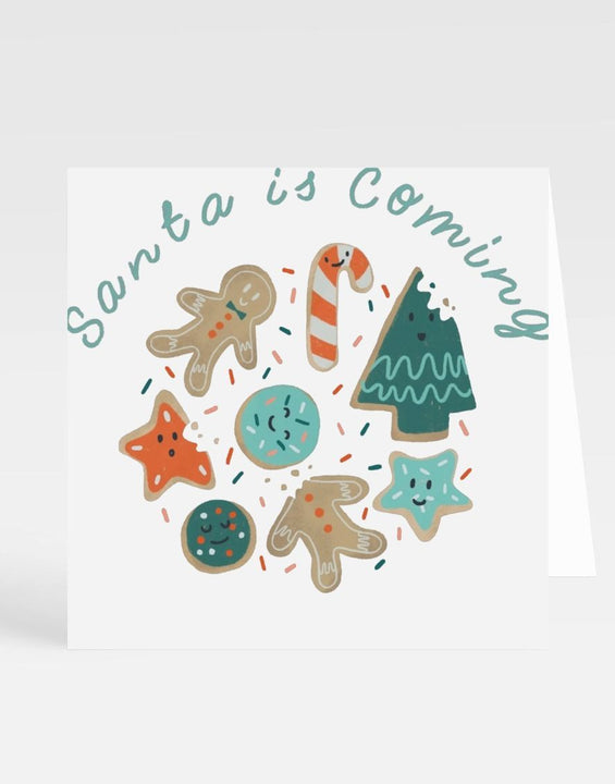 Santa Is Coming Printed Christmas Card