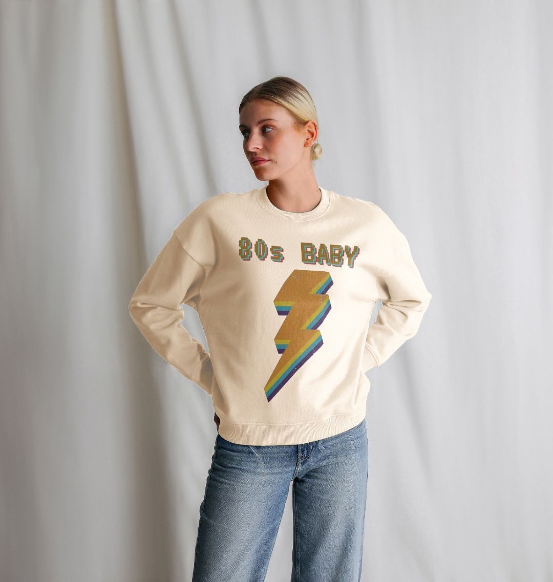 Retro 80s Baby Graphic Relaxed Fit Sweatshirt