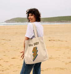 Retro 80s Baby Organic Cotton Tote Bag