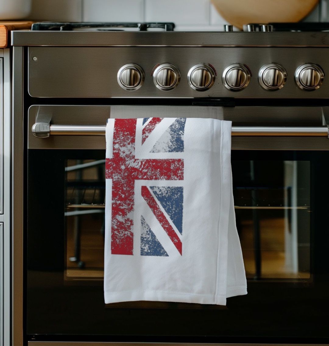 Union Jack Printed Tea Towel Organic Cotton