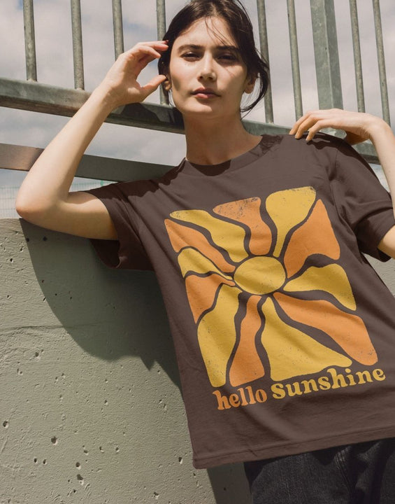 70s Retro Graphic Organic Summer T Shirt