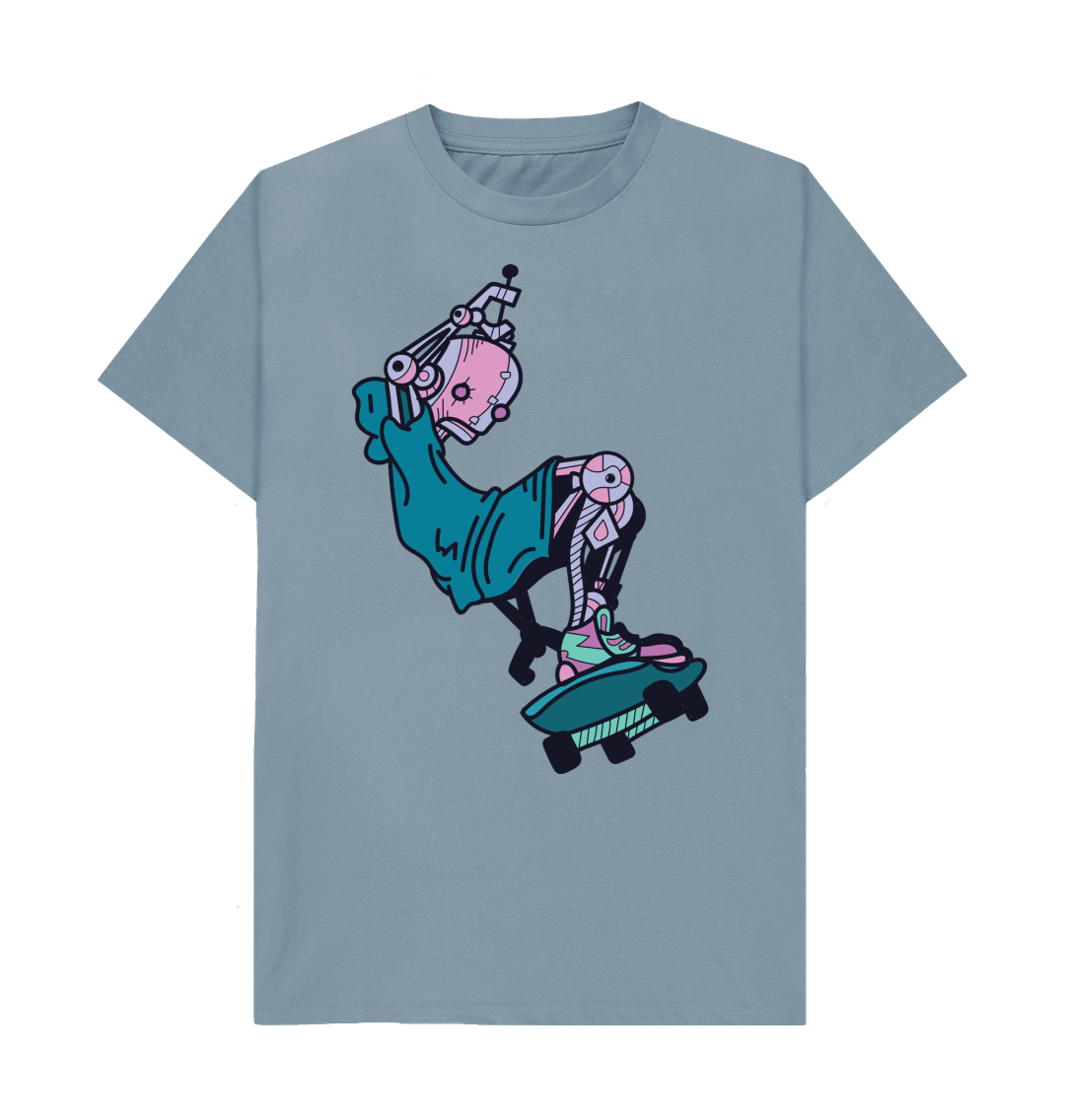 Streetwear Skateboarding T Shirt Stone Blue