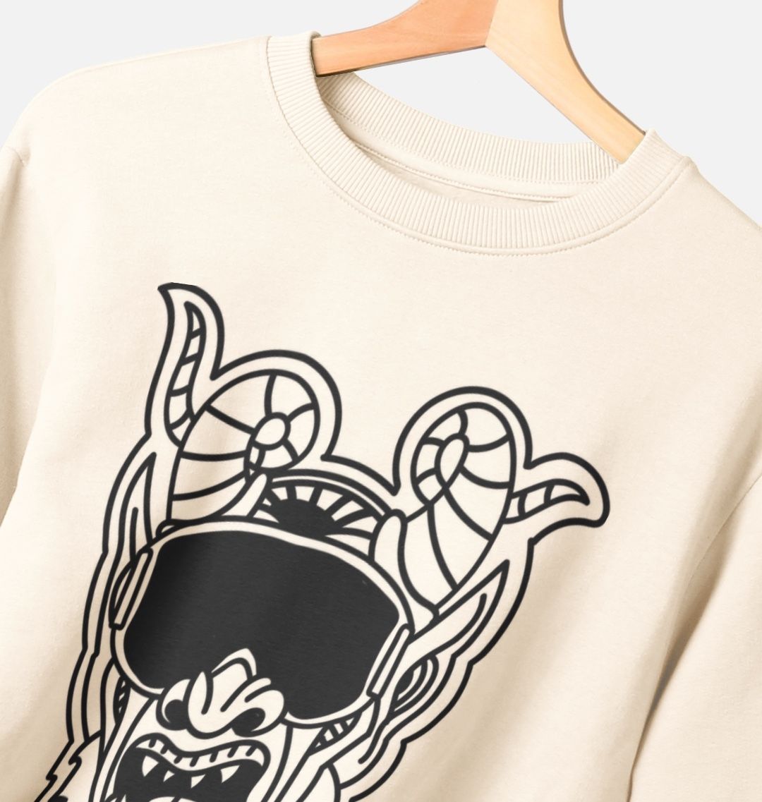 Graphic Crewneck Sweatshirt Monster Comic