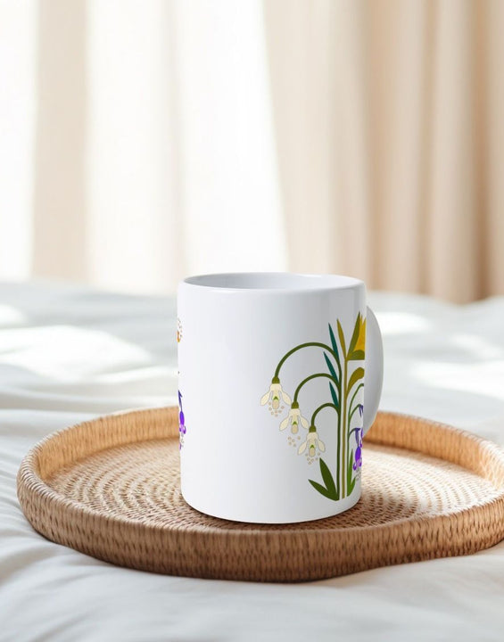 Natural Ceramic Mug Floral