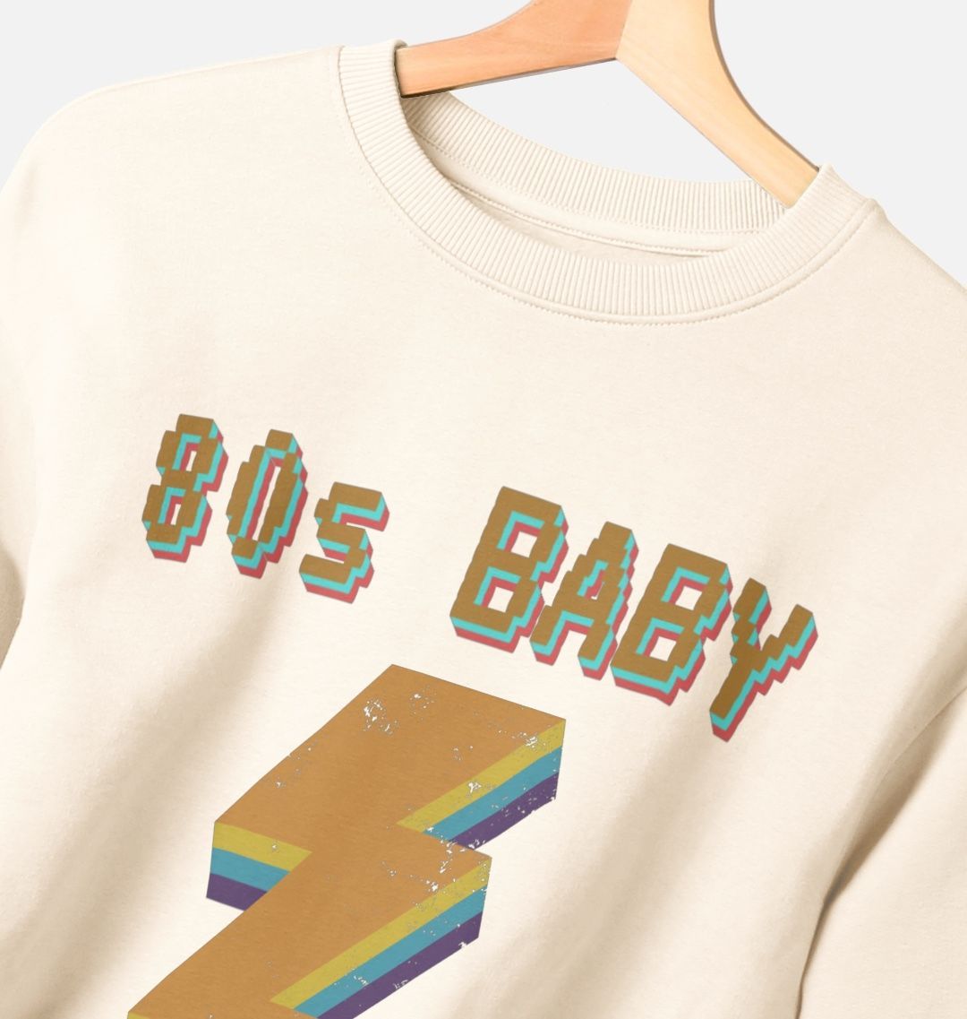 Retro 80s Baby Graphic Relaxed Fit Sweatshirt