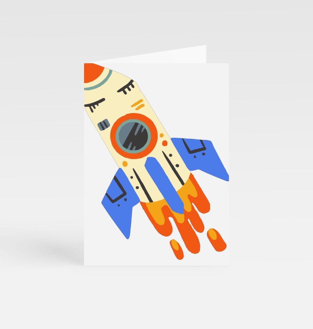 Space Rocket Greetings Card