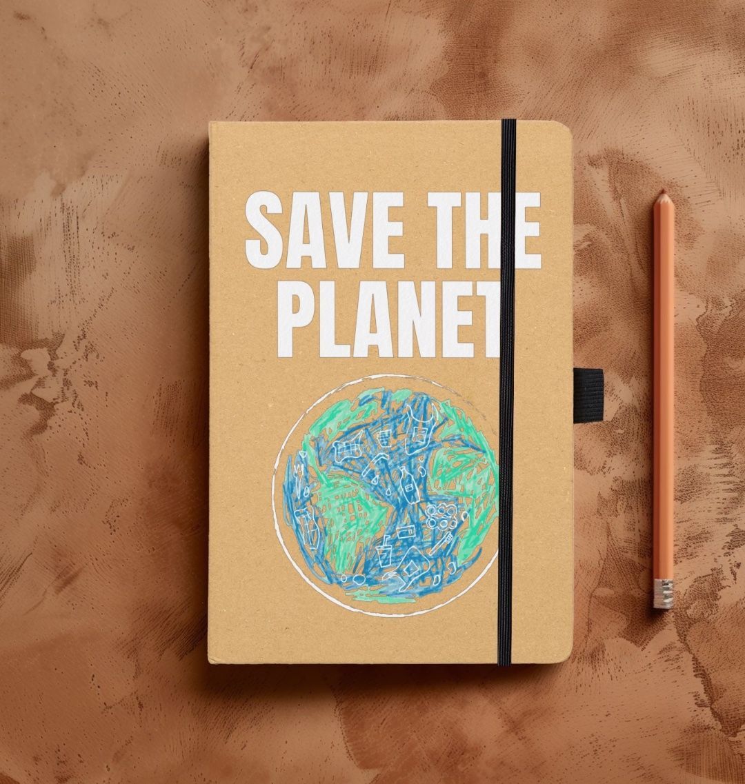 Save The Planet Kraft Notebook