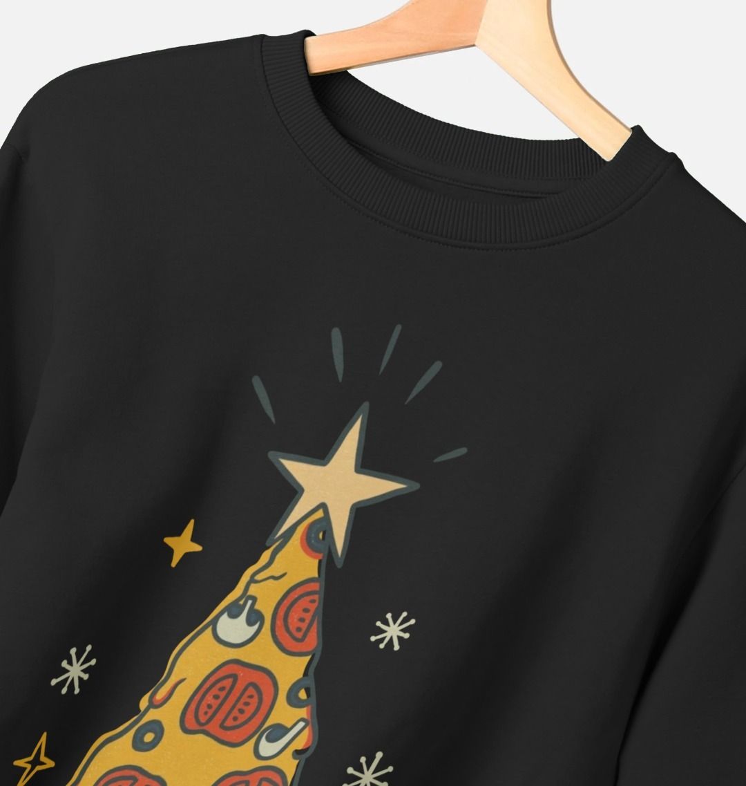 Christmas Sweatshirt Crewneck Graphic Pizza Everyday