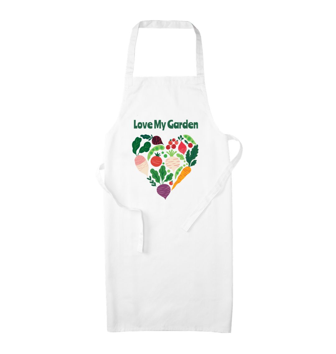 Love My Garden Organic Cotton Kitchen Apron White One Size