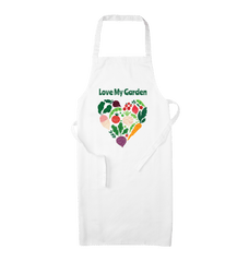 Love My Garden Organic Cotton Kitchen Apron White One Size