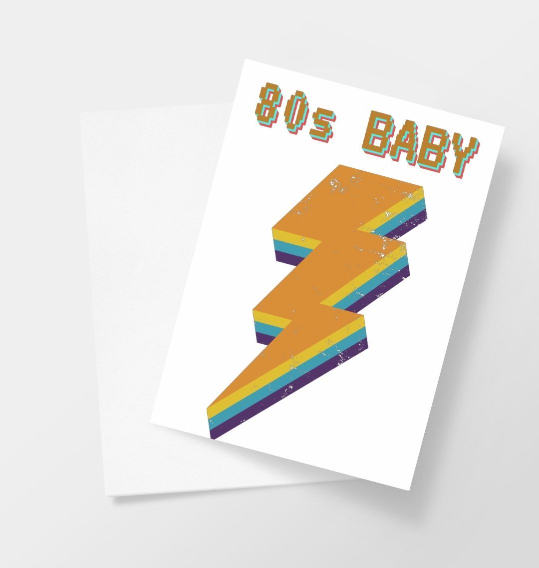 Retro 80s Baby Greetings Card