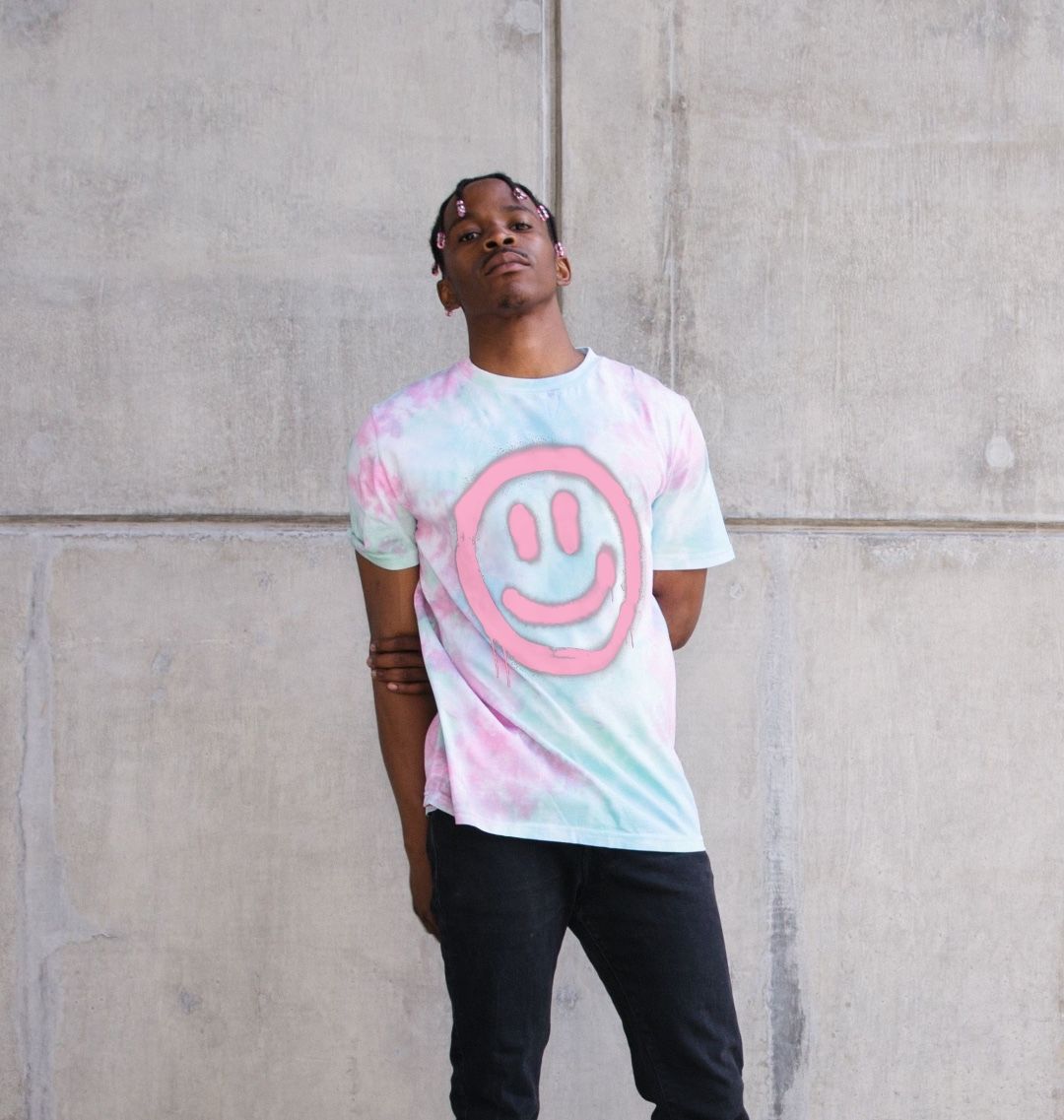 Men Retro Smiley Face Tie Dye T-Shirt Organic