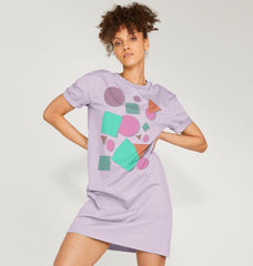 Retro 80s Oversized T Shirt Dress Lilac