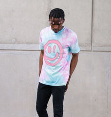 Men Retro Smiley Face Tie Dye T-Shirt Organic