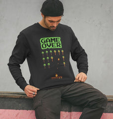 80s Retro Game Over Streetwear Sweater Black