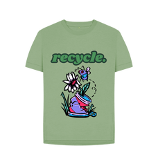 Recycle Statement T Shirt Organic Sage