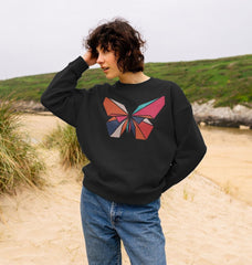 80s Retro Butterfly Sweatshirt Organic Cotton