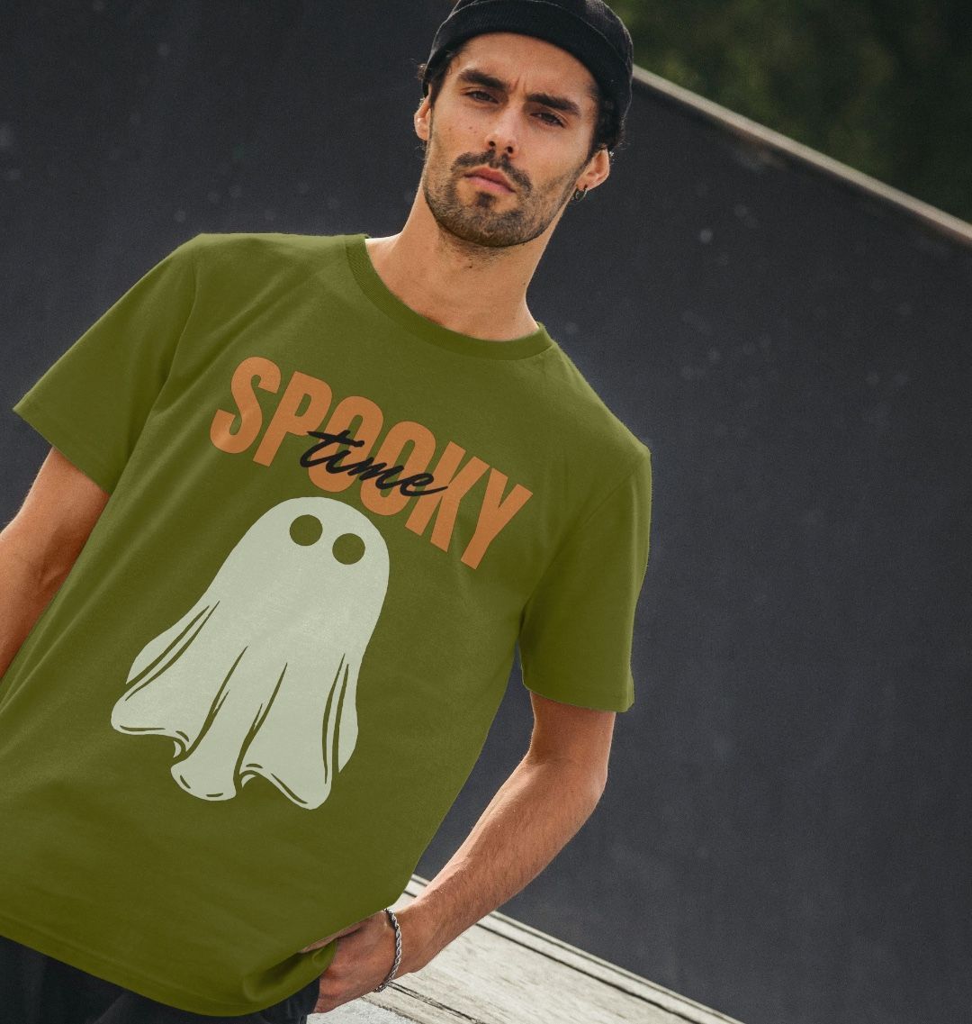 Skater Spooky Time Ghost Organic Cotton T-Shirt