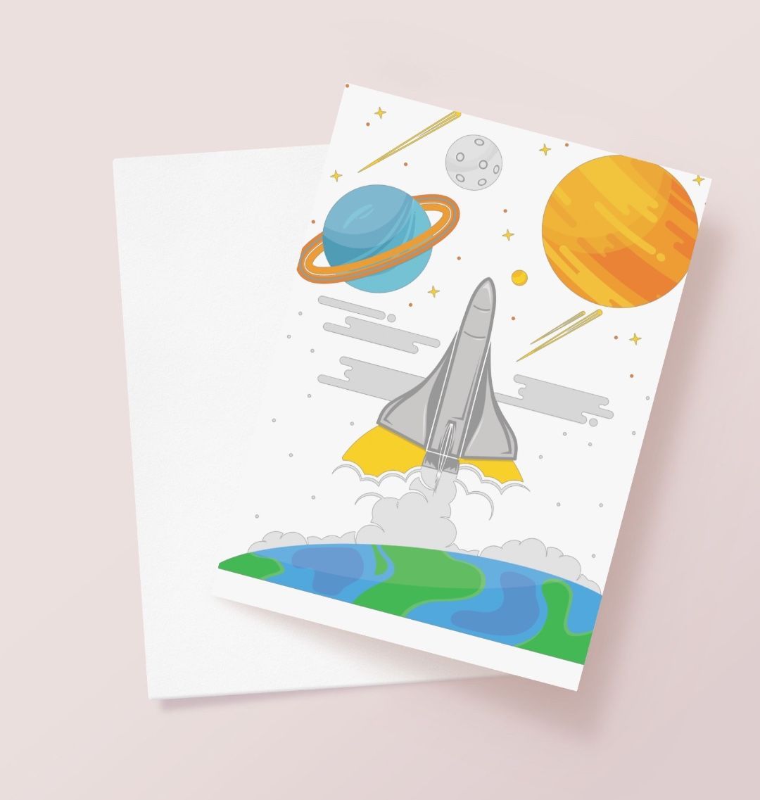 In Space Greetings Card