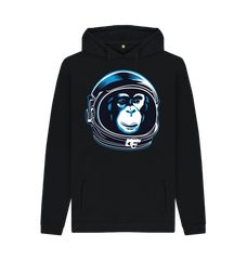 Space Monkey Graphic Hoodie Organic Black