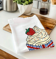 British Cup Cake Organic Cotton Tea Towel