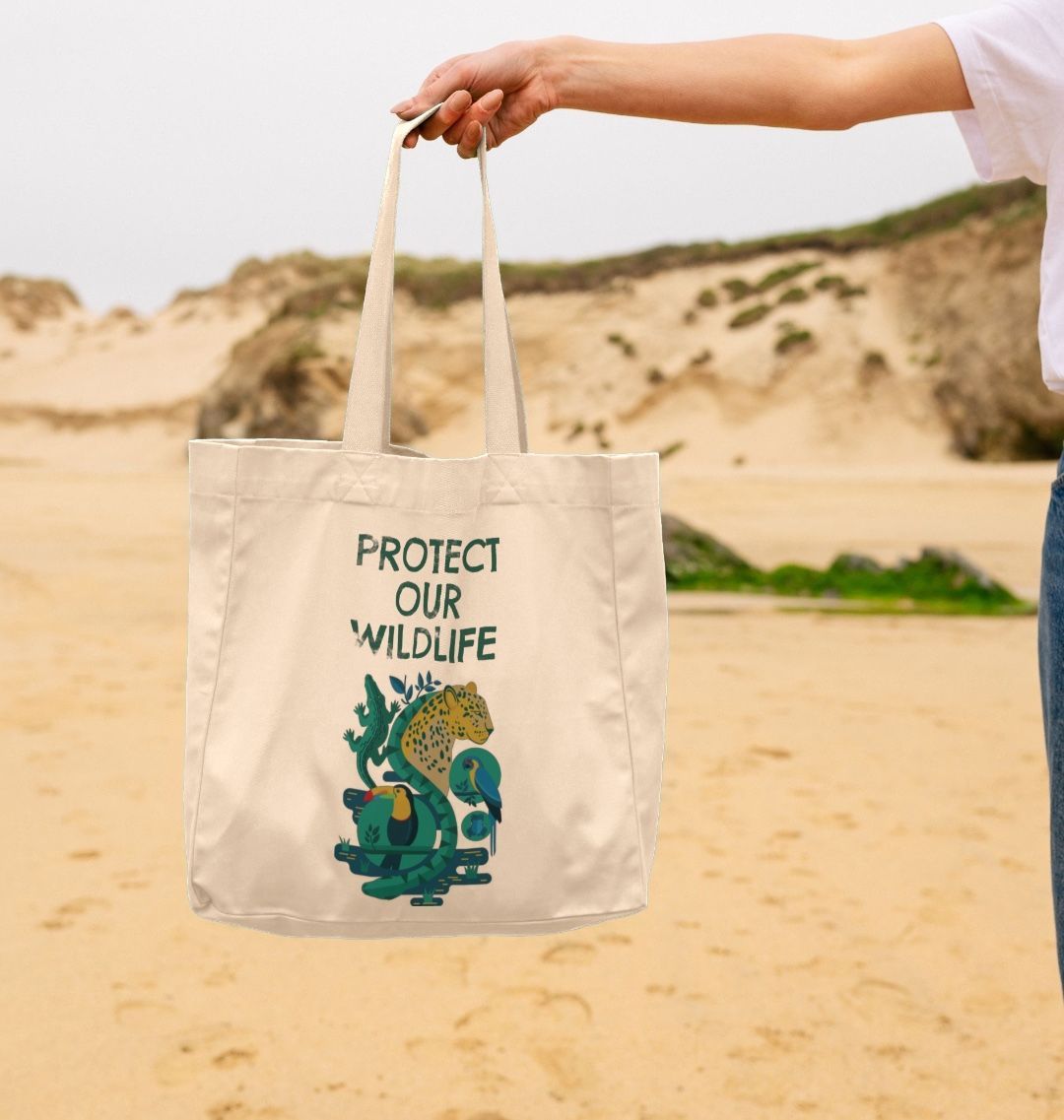 Protect Our Wildlife Organic Cotton Tote Bag