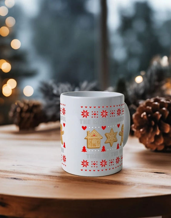 Christmas Gingerbread Graphic Ceramic Mug