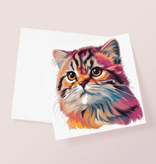 Cat Art Greetings Card