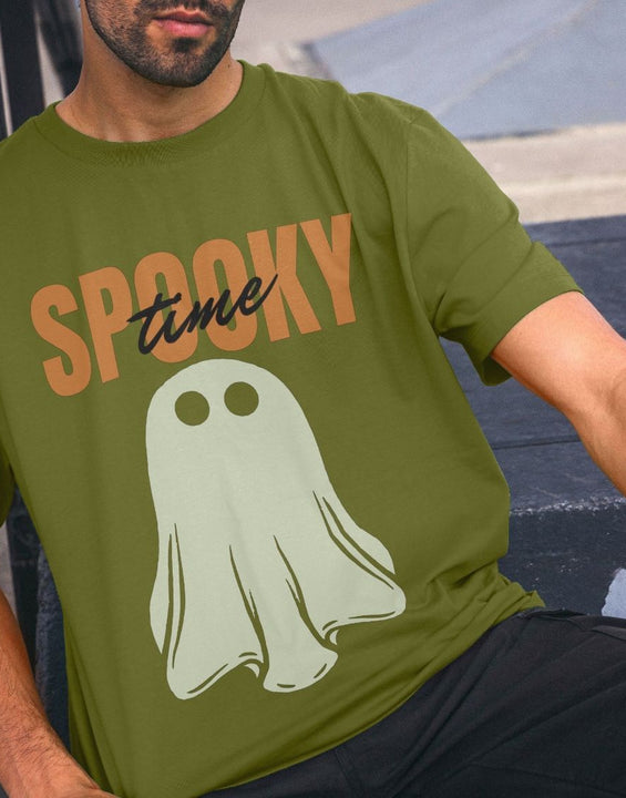 T-shirt en coton biologique avec fantôme de Skater Spooky Time