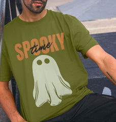 Skater Spooky Time Ghost Organic Cotton T-Shirt