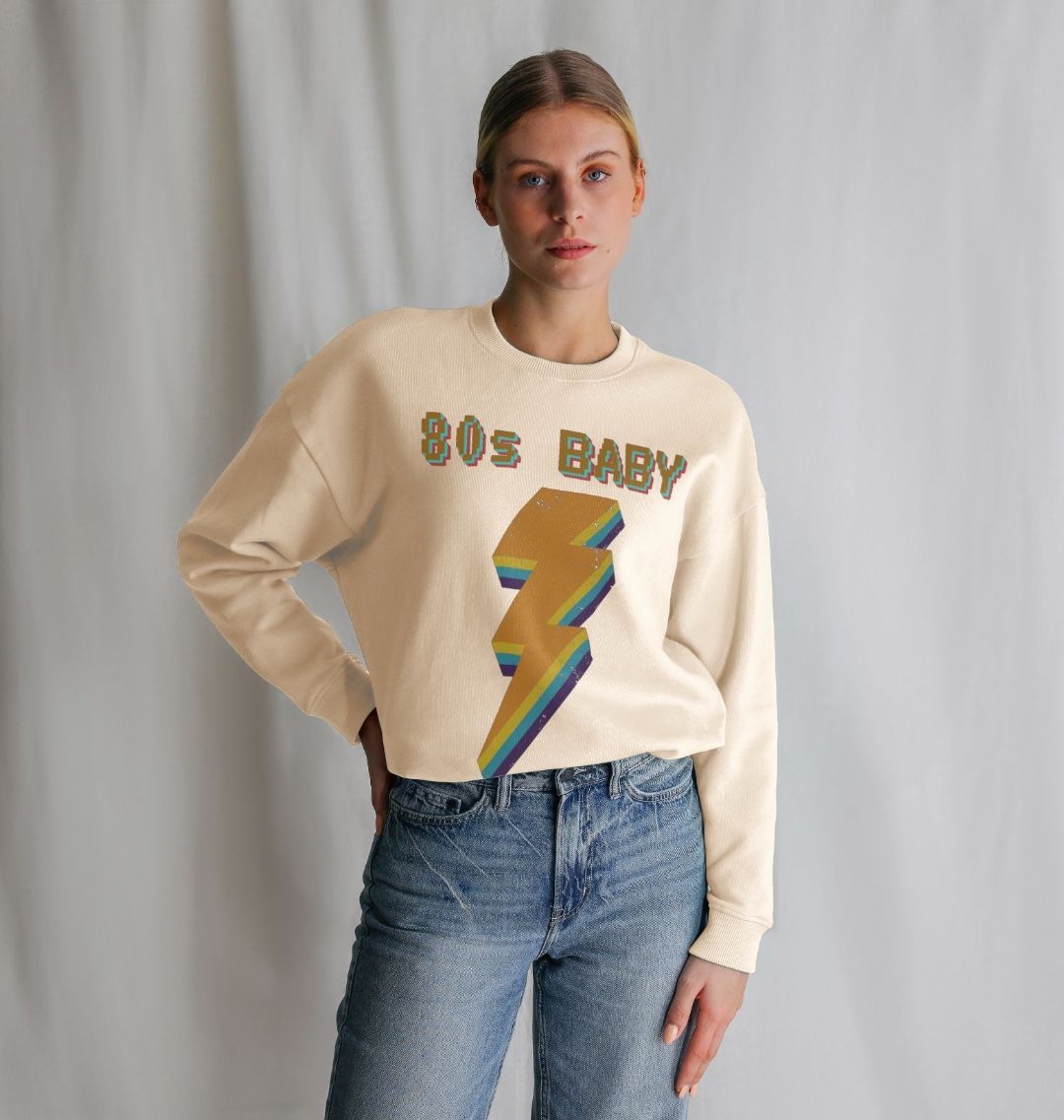 Retro 80s Baby Graphic Relaxed Fit Sweatshirt