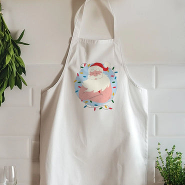 Tablier de cuisine imprimé Père Noël