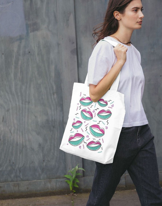 80s Retro Organic Cotton Tote Bag