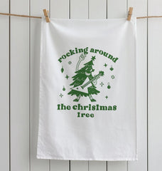 Rocking Around The Christmas Tree Cotton Tea Towel