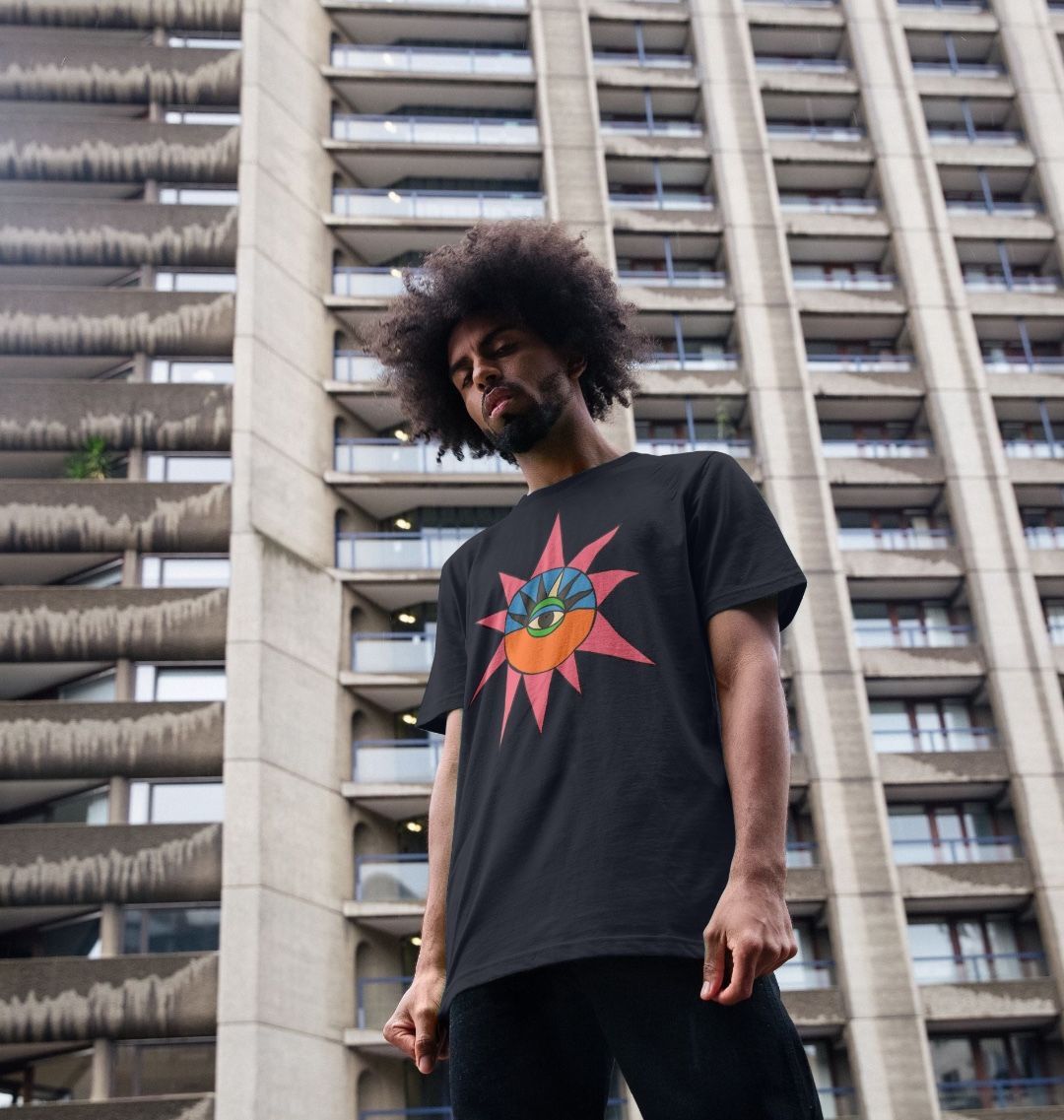 Retro Streetwear Sun Eye Graphic T-Shirt Organic