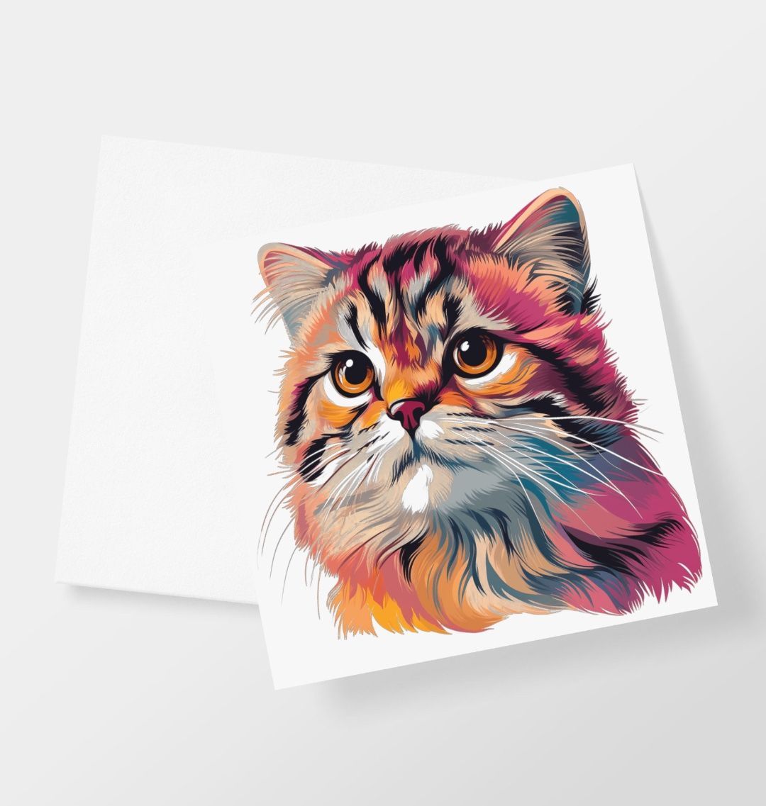 Cat Art Greetings Card