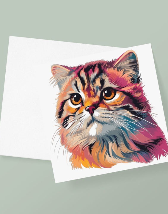 Cat Art Greetings Card