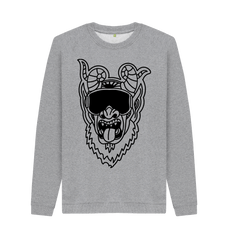 Graphic Crewneck Sweatshirt Monster Comic Light Heather