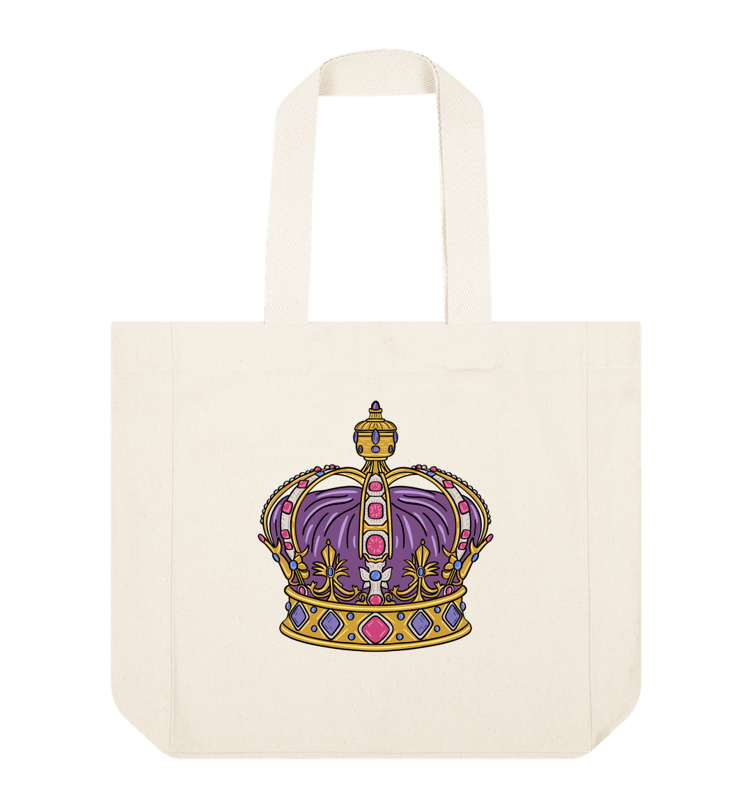 Royal Crown Cream Organic Cotton Tote Bag Natural One Size