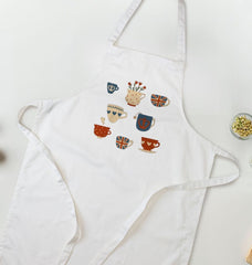 British Tea Cups Organic Cotton Kitchen Apron